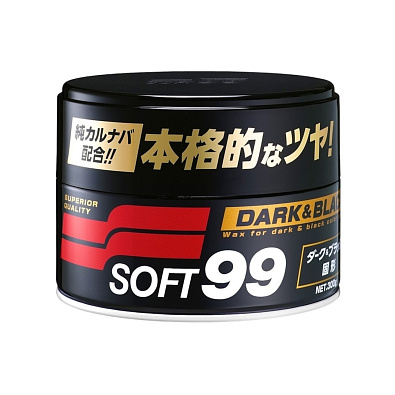 SOFT99 00010 полироль с очищающим эффектом Soft Wax для темных авто 300гр
