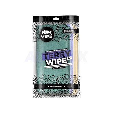 FOAM HEROES микрофибра универсальная двухсторонняя Terry Wipe 35*35см 9шт