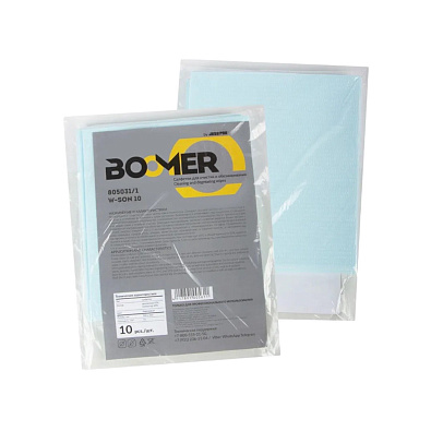 BOOMER салфетки для обезжиривания W-Son 10 805031/1 бирюзовые 10шт