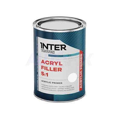 INTER TROTON грунт акриловый Acryl Filler 5:1 белый 0.8+0.16л