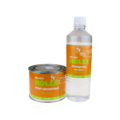 HOLEX грунт кислотный Wash Primer 1:1 желто-зеленый 0.5+0.5л