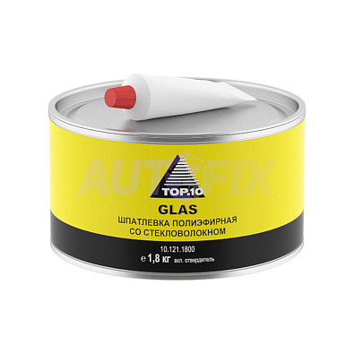 TOP.10 шпатлевка полиэфирная Glass со стекловолокном 1.8кг