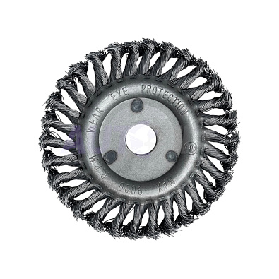 VERTEX щетка для УШМ плоская стальная крученая 100мм