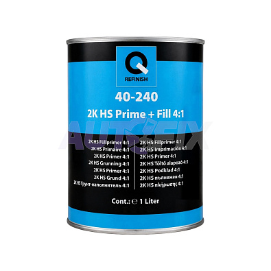 Q-REFINISH грунт-наполнитель 40-240 2K HS Prime + Fill 4:1 серый 1.0+0.25л