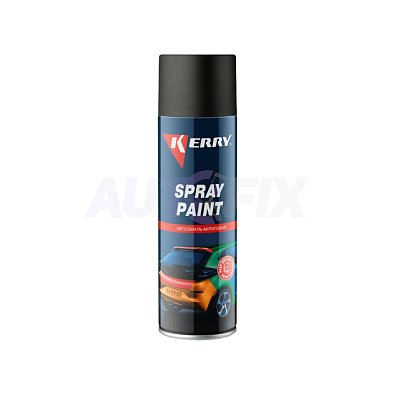 KERRY KR-612 эмаль акриловая Spray Paint черная матовая аэрозоль 650мл