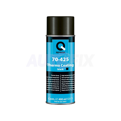 Q-REFINISH 1K краска термостойкая 70-425 Thermo Coating 650C черная в аэрозоле 400мл