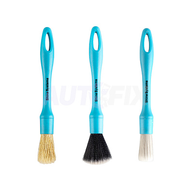 SHINE SYSTEMS набор профессиональных кистей для детейлинга Detail Brush KIT 3шт