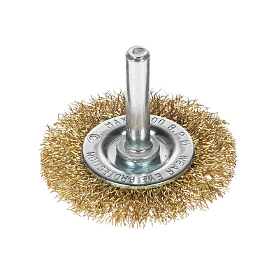 MATRIX щетка для дрели со шпилькой латунированная 74444 50мм