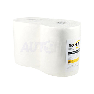 BOOMER салфетки двухслойные бумажные 80545 белые рулон 800шт