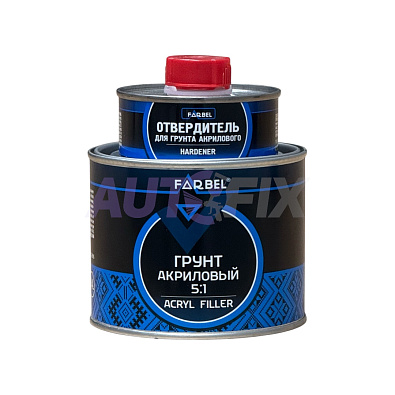 FARBEL грунт акриловый 5:1 серый с отвердителем 0.4+0.08л