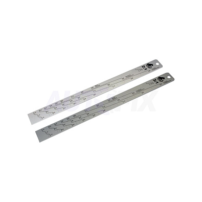 РМ-78491 линейка мерная 200*20*2мм для ЛКМ 2:1, 3:1 алюминиевая