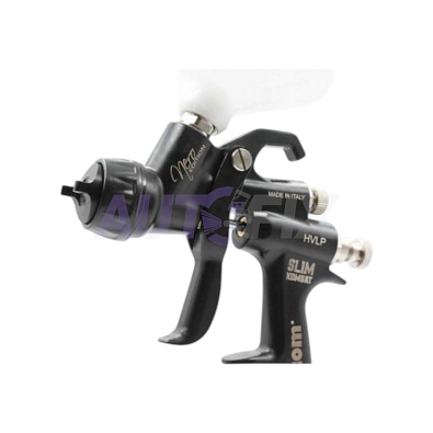 WALCOM краскопульт Slim Kombat HALO S Nero Edition с манометром 1.3мм