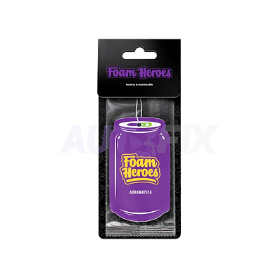 FOAM HEROES ароматизатор подвесной для авто Auramatica манго и маракуйя