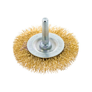 MATRIX щетка для дрели со шпилькой латунированная 74446 60мм