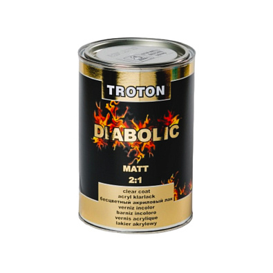 TROTON лак акриловый 2:1 Diabolic MATT матовый 1.0+0.5л