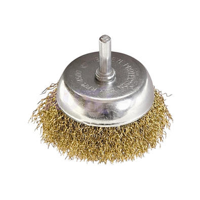 MATRIX щетка для дрели «чашка» со шпилькой латунированная 74475 50мм