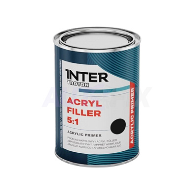 INTER TROTON грунт акриловый Acryl Filler 5:1 черный 0.8+0.16л