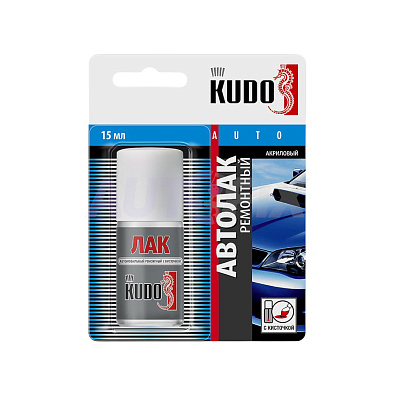 KUDO KU-70000 лак прозрачный ремонтный с кисточкой 15мл