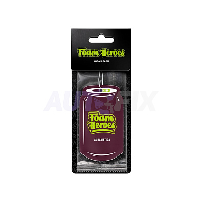 FOAM HEROES ароматизатор подвесной для авто Auramatica кола и лайм