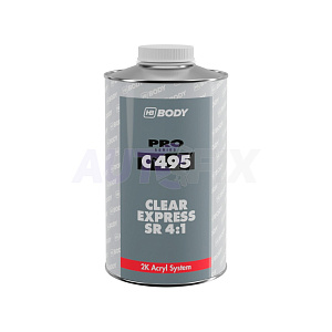 HB BODY лак прозрачный C495 Clear Express SR 4:1 с отвердителем 727 0.5+0.125л