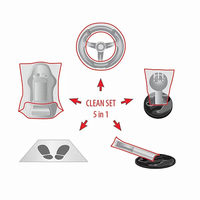 WUMAX набор одноразовых автомобильных чехлов Car Clean Set 5 в 1