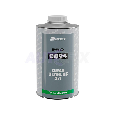 HB BODY лак прозрачный C894 Clear Ultra HS (UHS) 2:1 с отвердителем H734 1.0+0.5л