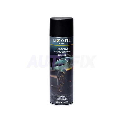 LIZARD краска акриловая аэрозольная черная матовая 500мл